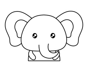 cute elephant icon over white background, vector illustration
