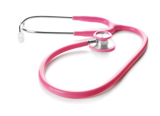 Medical stethoscope on white background. Health care concept