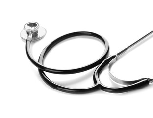 Medical stethoscope on white background. Health care concept
