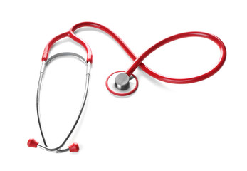 Medical stethoscope on white background. Health care concept