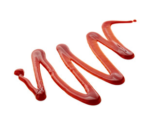 Delicious barbecue sauce on white background