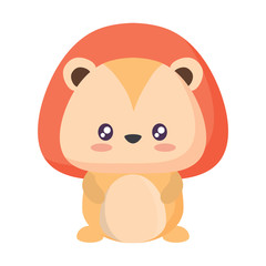 cute lion icon over white background, vector illustration