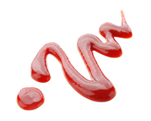 Delicious barbecue sauce on white background