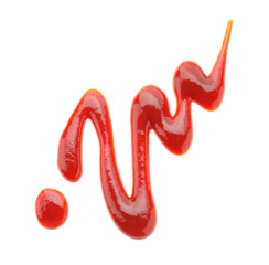 Delicious barbecue sauce on white background