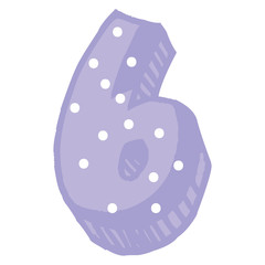 colorful number six icon over white background, vector illustration