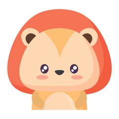 cute lion icon over white background, vector illustration