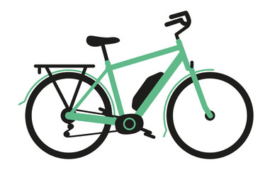 vélo ville homme électrique vert