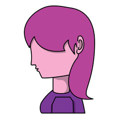 avatar woman icon over white background, vector illustration