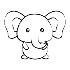 cute elephant icon over white background, vector illustration