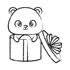 gift box with cute squirrel icon over white background, vector illustration