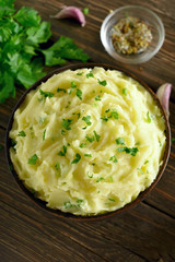 Mashed potatoes, top view