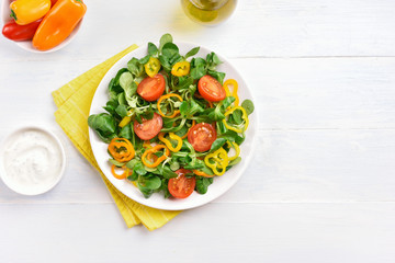 Vegetable salad, top view