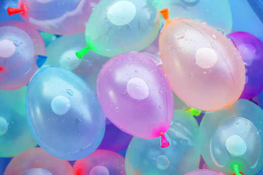colorful fun water balloon background.