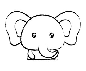 cute elephant icon over white background, vector illustration
