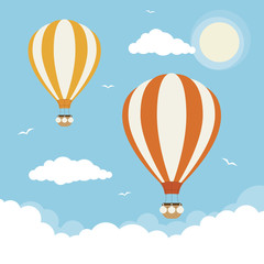 Cartoon Vector Hot Air Balloons