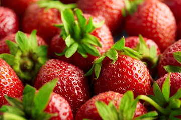 Fresh red strawberry. Summer berries. The concept of healthy eating.