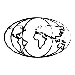 world map icon over white background, vector illustration