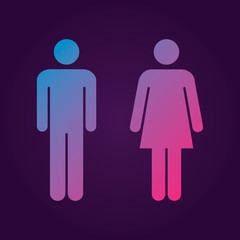 Woman and man icons vector