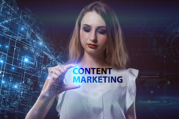 The concept of business, technology, the Internet and the network. A young entrepreneur working on...