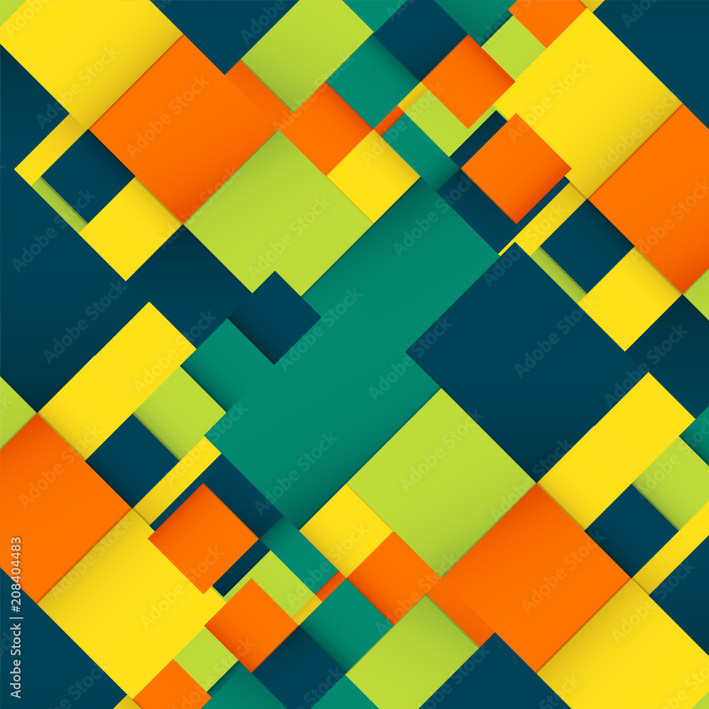 Wall mural abstract background with colorful squares. business design template. vector