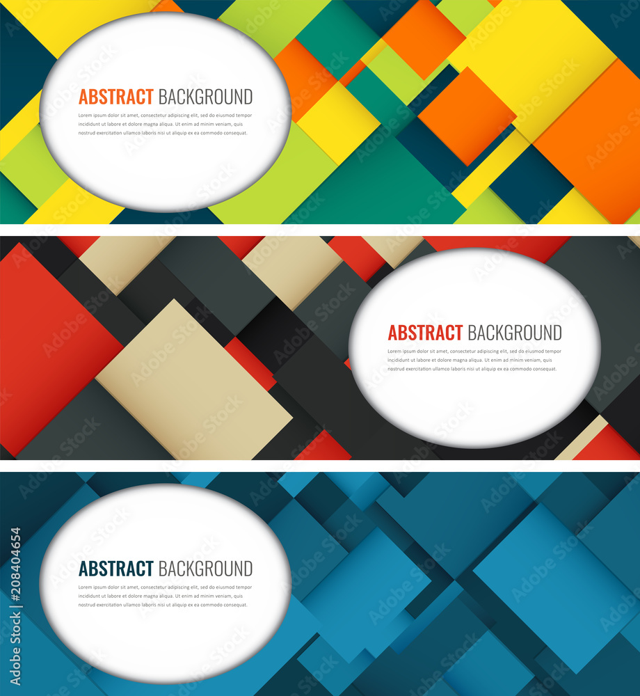 Canvas Prints business banner with colorful squares. business design template. horizontal banners. vector