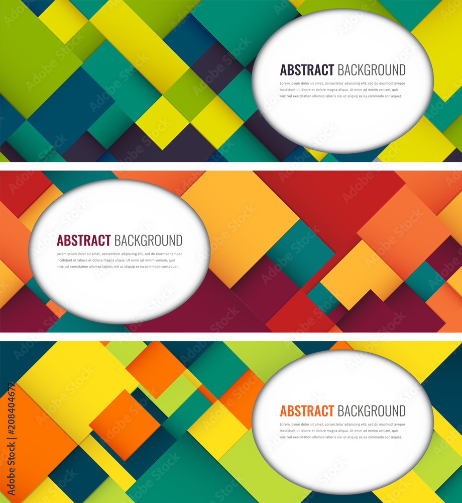 Canvas Prints business banner with colorful squares. business design template. horizontal banners. vector
