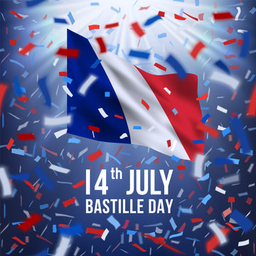 Happy Bastille day celebration banner