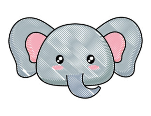 cute elephant icon over white background, vector illustration