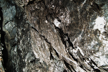 Underground emerald ore mine shaft tunnel gallery mineral sluditite mica