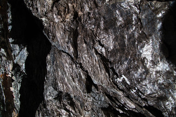 Underground emerald ore mine shaft tunnel gallery mineral sluditite mica