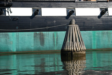 USS Constellation and Mooring Dolphin © Camille Lamoureux
