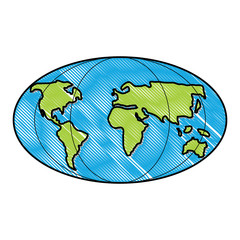 world map icon over white background, vector illustration