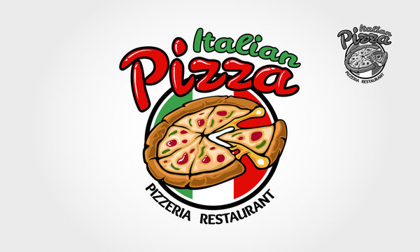 Italian Pizza Vector Logo Template for  restaurant, fast food, delivery, trattoria, bistro, catering and Italian food related businesses. 