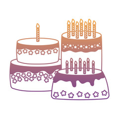 Birthday cake icon over white background, colorful design. vector illustration