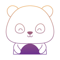 cute panda bear icon over white background, vector illustration