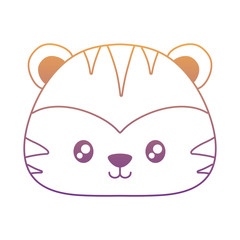 cute tiger icon over white background, vector illustration