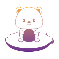 Cute squirrel in the grass over white background, vector illustration