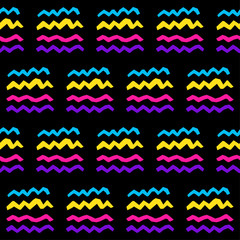 Abstract seamless pattern. Modern swatch background for birthday card, kids party invitation, wallpaper, holiday wrapping paper, shop sale poster, fabric, bag print, t shirt, workshop advertising