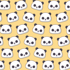 Fototapeta premium Background of Panda bear pattern, vector illustration