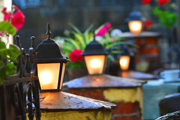Beautiful fragment of Italian street in evening