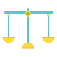 scale icon over white background, vector illustration