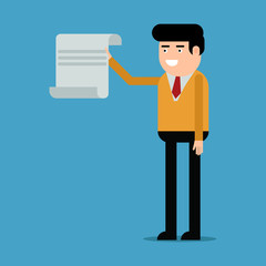 Businessman showing document