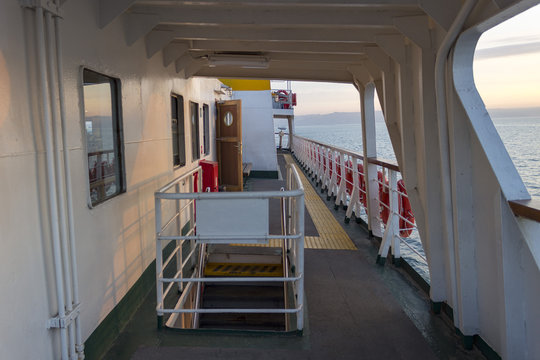 Corridor of Passenger Ship on Upper Deck