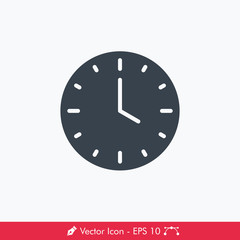 Simple Clock Vector Icon