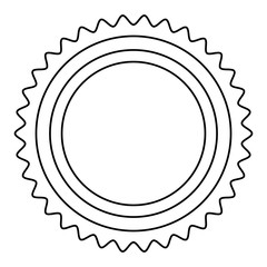 decorative seal stamp icon over white background, vector illustration