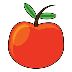 apple fruit icon over white background, vector illustration
