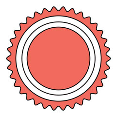 decorative seal stamp icon over white background, vector illustration