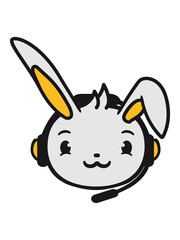 gesicht kopf controller spielen zocken konsole häschen hase kaninchen spaß niedlich kopfhörer mikrophon logo design pro gamer headset
