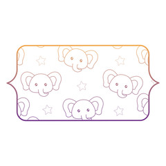 banner with cute elephants pattern over white background, vector illustration