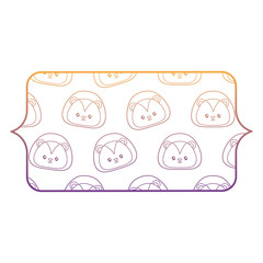 banner with cute lion pattern over white background, vector illustration